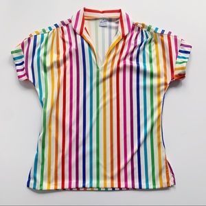 VINTAGE VERTICAL RAINBOW BLOUSE 🌈🌈🌈